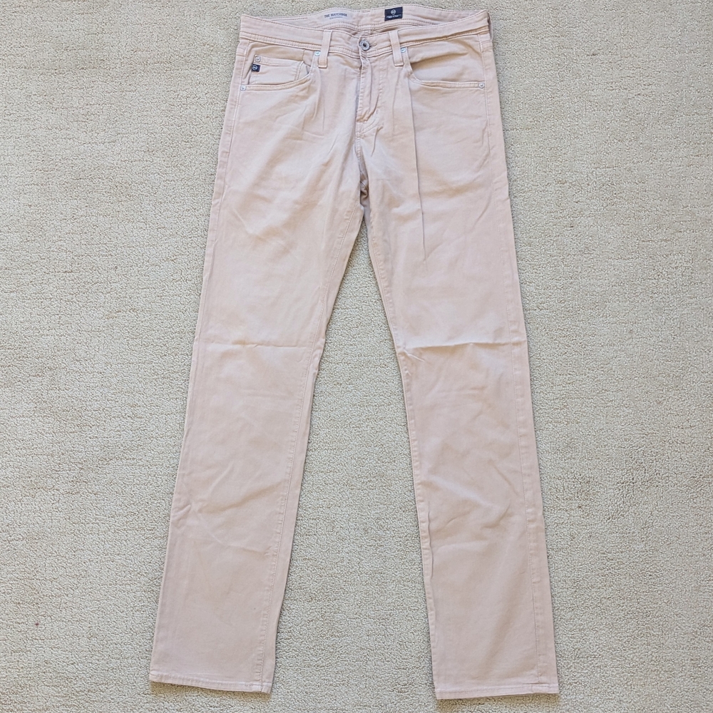 AG Adriano Goldschmied The Matchbox Slim Straight Pants Mens 31 Tan Chinos Work